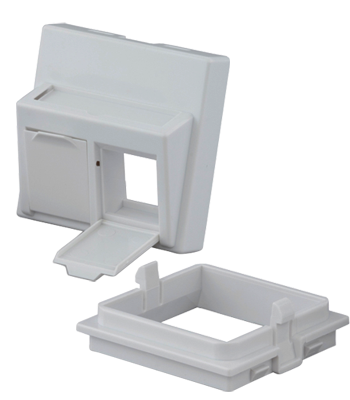 SIP2A-2K-M45-45 - Вставка 45x45 для 2 модулей формата Keystone Jack, угловая, со шторками