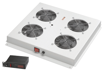 LN-FAN-THD-2FFS-BL - Вентиляционная панель с цифровым термостатом для 19