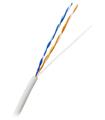 TWT-5EUTP2-LSZH - Кабель UTP витая пара, одножильный, 2 пары, категория 5e, LSZH, 305 м, белый