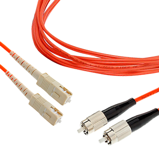 SMRT-FPCD-FCSC-MM53-1 - Шнур оптический дуплексный многомодовый 50/125 OM3 - FC-SC - PC - 1м